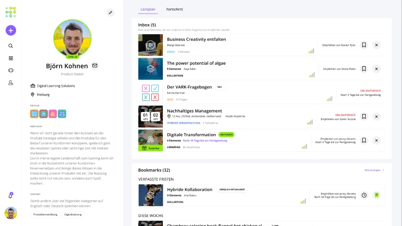 Onboarding: SO kann ein Lernplan in der LXP aussehen