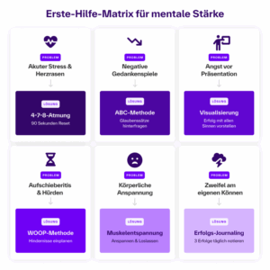 Erste Hilfe Matrix für mentale Stärke