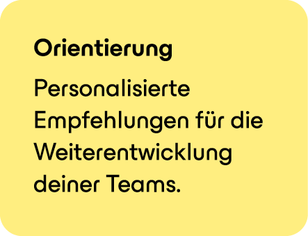 Orientierung Personalisierte ­Empfehlungen f r die Weiterentwicklung deiner Teams.