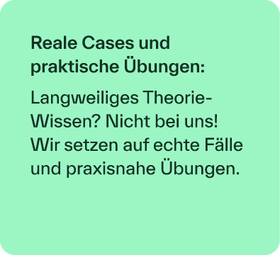 Reale Cases und praktische bungen: Langweiliges Theorie Wissen? Nicht bei uns! Wir setzen auf echte ­F lle und praxi...