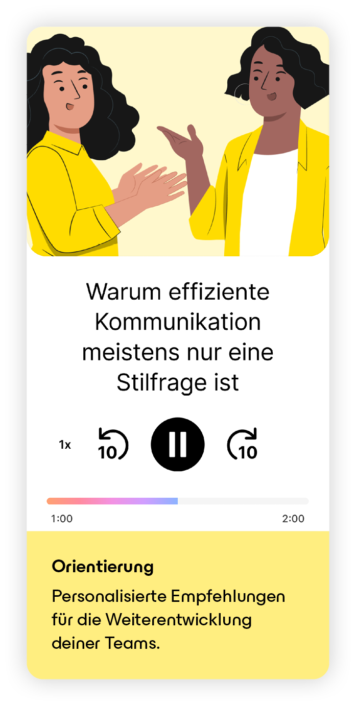 Orientierung Personalisierte ­Empfehlungen f r die Weiterentwicklung ­deiner Teams