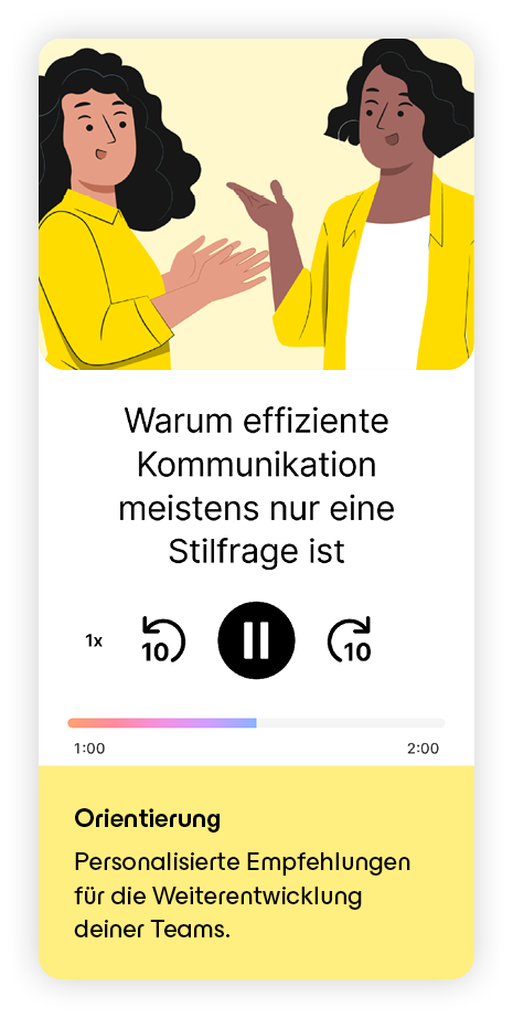 Orientierung Personalisierte ­Empfehlungen f r die Weiterentwicklung ­deiner Teams